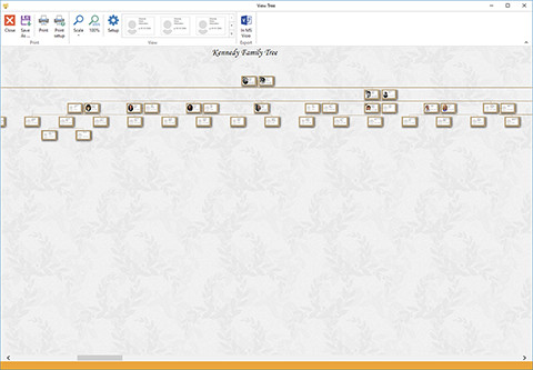 Pedigree chart - full tree, template 2