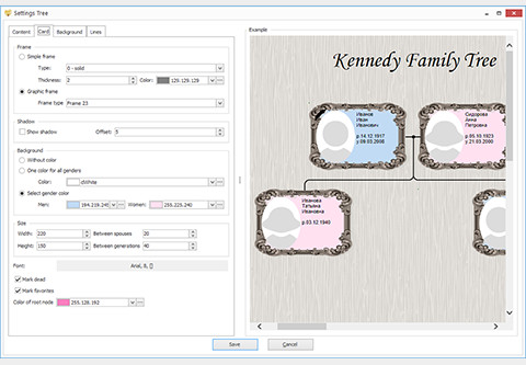 Pedigree chart - setting